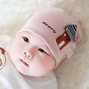 三个月婴儿帽子春秋薄款男女新生儿宝宝卤门帽秋幼儿初生胎帽春天