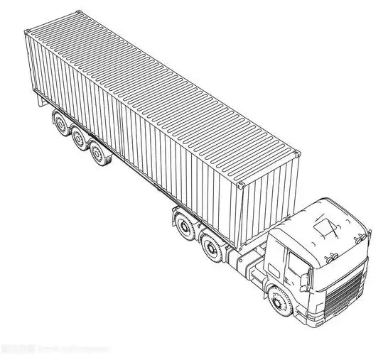 集装箱车简笔画 - 简单简笔画