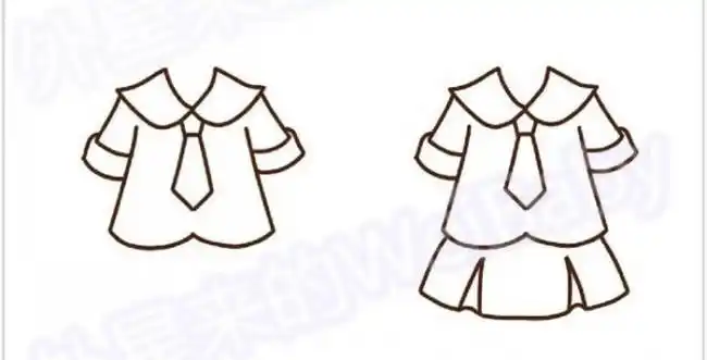 女生水手服套装卡通画画法教程水手服简笔画怎么画