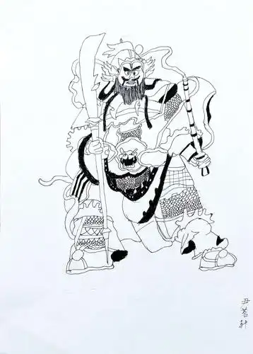 优彩少儿美术大师班第48轮《门神》