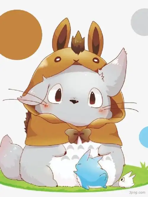 卡通可爱龙猫png素材透明免抠图片卡通手绘