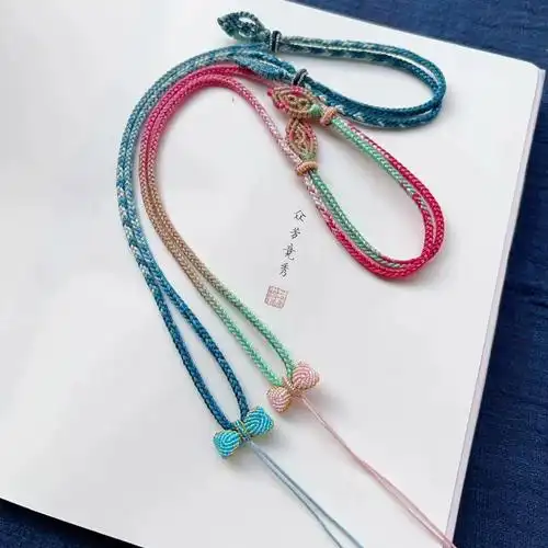 蝴蝶结项链绳在逃公主桃花编挂吊坠绳粉色可爱系高端原创女精编绳