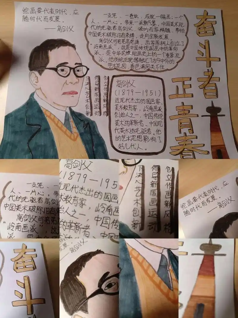 〈奋斗者,正青春〉手抄报 照着那书画的,哈哈