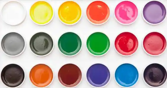 水彩漆颜色调色板照片