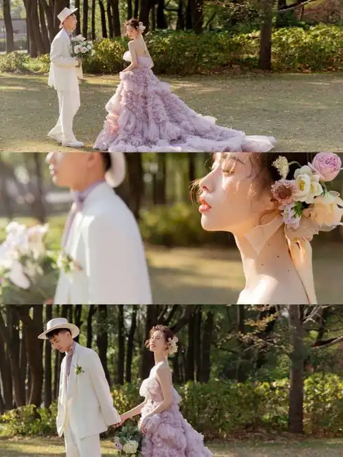 让你少女心炸裂的森系彩纱婚纱照分享73