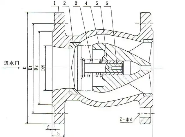 静音止回阀结构图