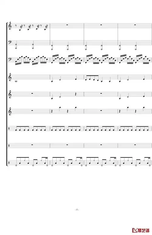 灵程路上放声歌唱钢琴谱-melody,舟5