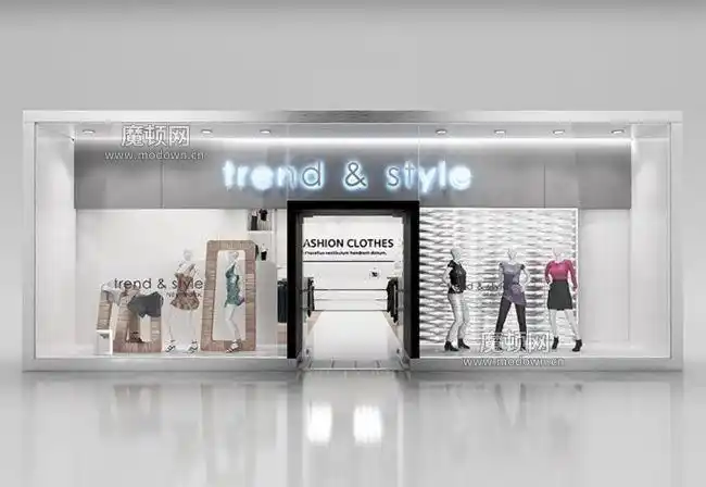 魔顿c4d模型商场柜台模型商场展示柜模型货柜模型服装门店模型店铺