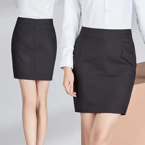 黑色职业修身女士西装包臀西裙职业装工作服半身裙a字休闲短裙子