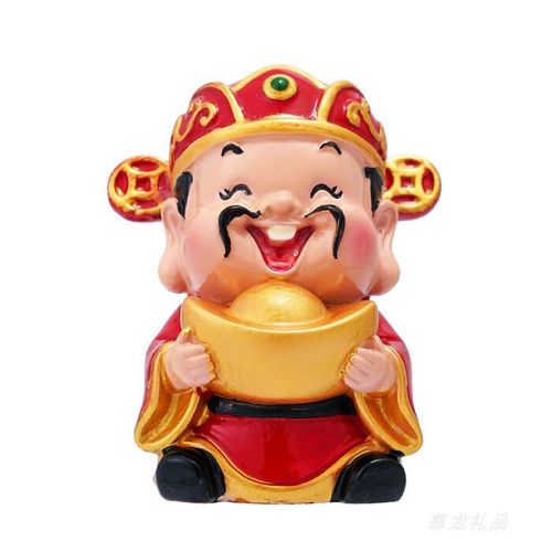 q版小神仙财神公仔卡通摆件观音如来关公小佛 抱元宝财神