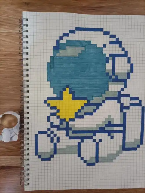 a4网格本画错了,要临摹的话建议看图二临摹@小猪.(停更中)#像素画临摹