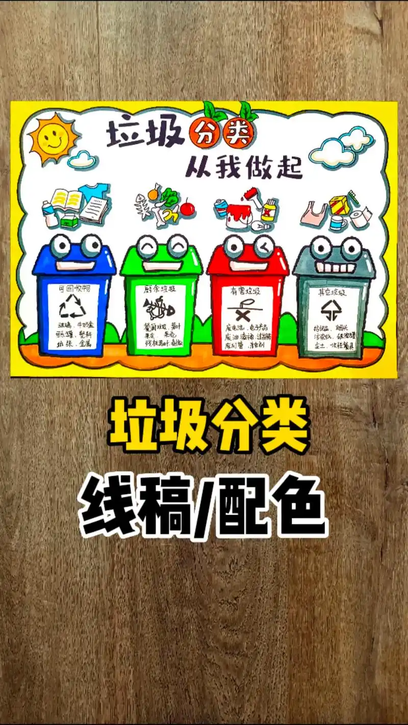 绿色环保 垃圾分类 资源回收再利用 主题画 - 抖音