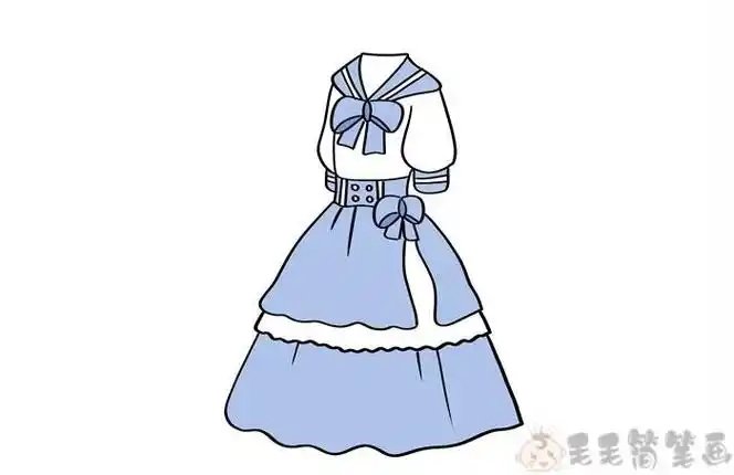 儿童简笔画女孩裙子