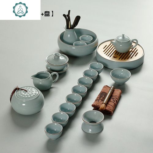 套装陶瓷柏彩简约家用泡茶杯子茶壶盖碗茶洗茶道套组 封后 雅古壶[13