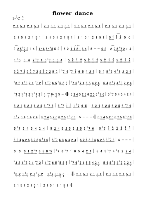 flower dance花之舞半音阶口琴谱动漫歌曲谱 acg谱