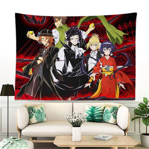 文豪野犬背景布卧室ins动漫房间宿舍床头墙上装饰挂毯定制竖版