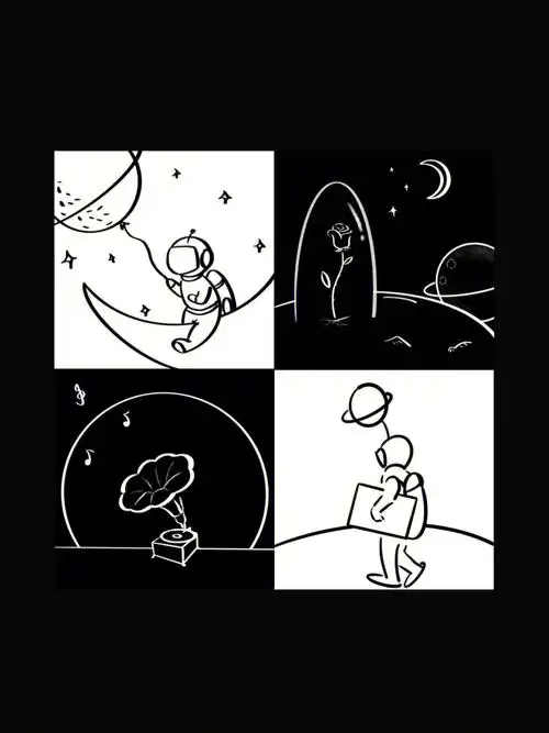 ins风简笔画指尖星河7878