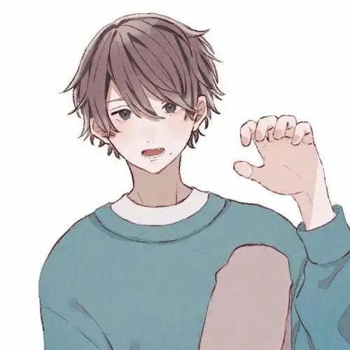 棕色头发动漫男生头像
