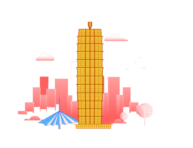 郑州地质标识郑州塔地标建筑简笔画中原福塔卡通郑州地标