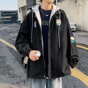 衣服15夹克16高中生17上衣黑色男靓仔个性帅气非主流外套xl男青年学生