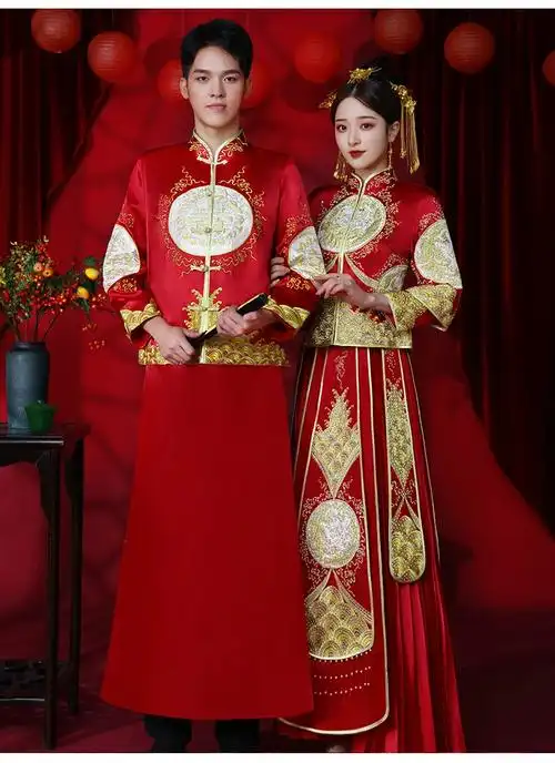 泰勒马丁tailemartin秀禾服男女套装新款中式婚纱结婚礼服新娘敬酒服