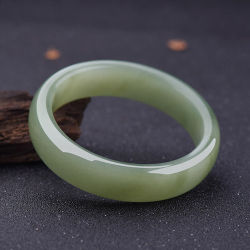 怀风新疆和田青白玉手镯天然a货女款旺夫青玉镯女玉石镯子籽料 手镯