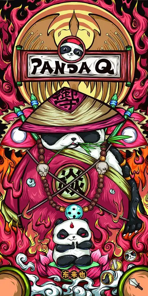 火熊猫上古火神祝融与吉祥团圆的国宝熊猫合体威严霸气的火神坐镇为你