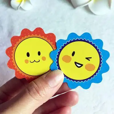 卡通太阳彩色贺卡手工制作计作品简介卡通太阳公公笑脸表情免-开心