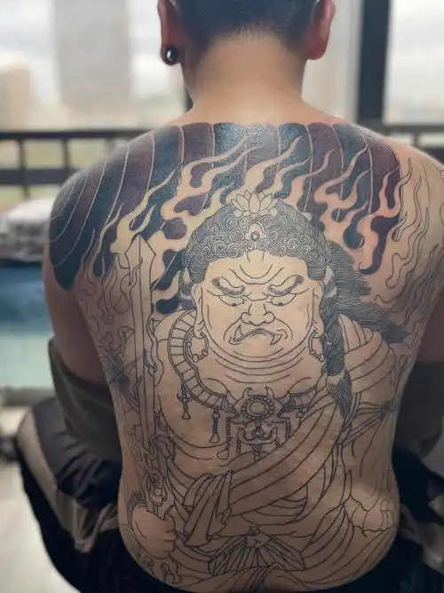 不动明王_纹身图案手稿图片_嘉墨雕伟的纹身作品集