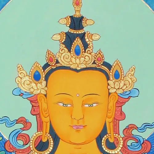 净土结庐 藏传佛教唐卡手工彩绘 弥勒佛 20140125-116