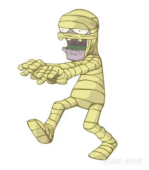 木乃伊特征向量和插图.怪物在万圣节之夜