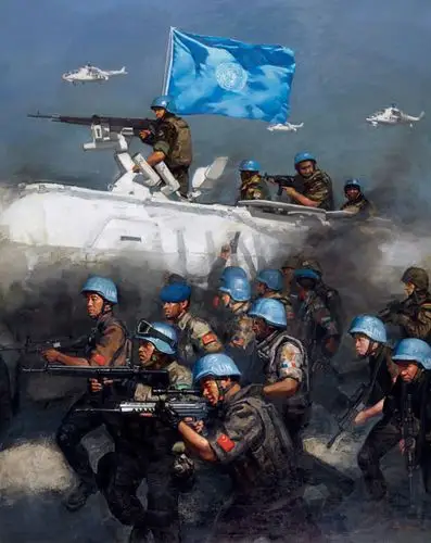 《和平使命》作者:陈明园,2012年作,250×200cm,油画.