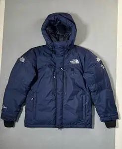 北面喜马拉雅系列鹅户外防风防水基地刺绣标连帽拉链羽绒服男