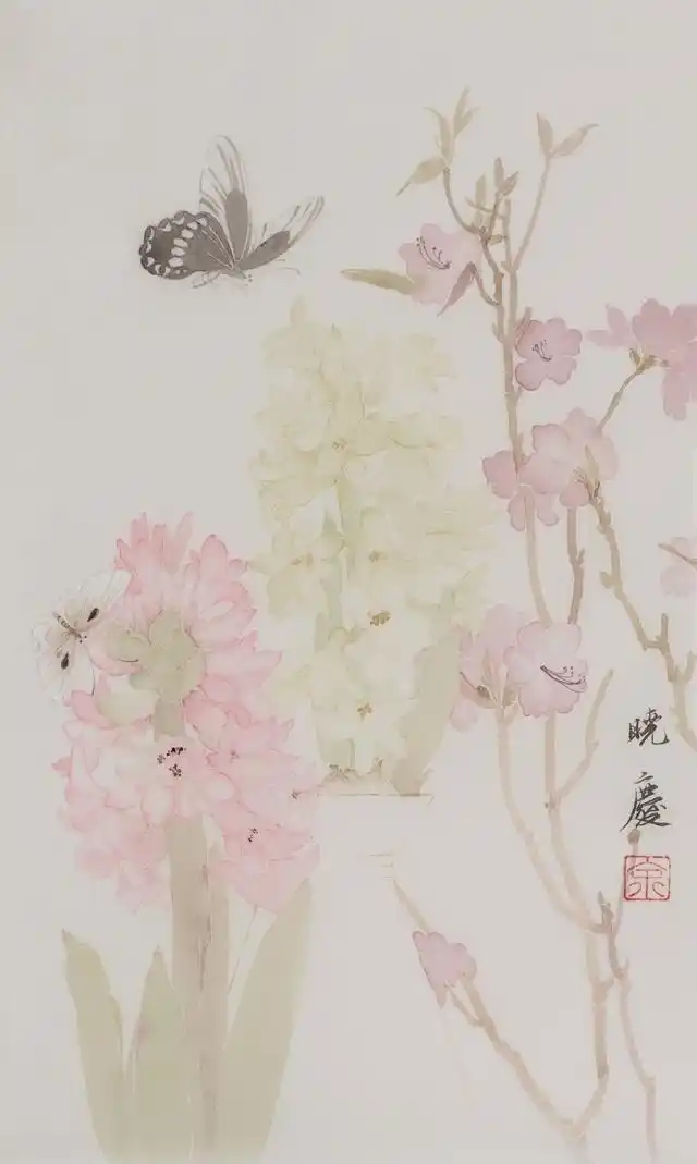以花为友,以画为伴,记余晓庆和她的没骨花卉作品