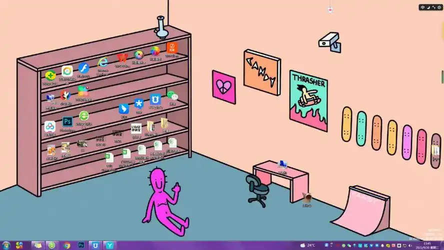 感谢小红书教程!从此我的电脑壁纸有柜子了!很好!