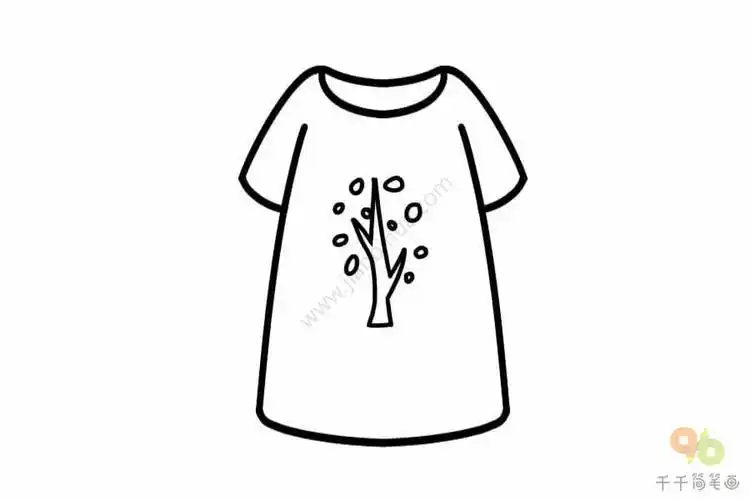 简笔画黄色半袖简笔画步骤图衣服简笔画4张短袖体恤的简笔画夏天主题