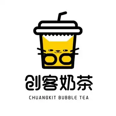 创意饮料奶茶扁平风动态logo设计