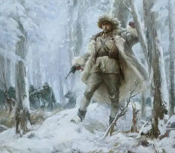 李前 《杨靖宇将军》 210x240cm 布面油画 2017年 李前 《杨靖宇将军