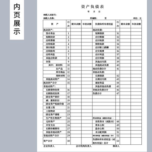 财务报表资产负债表和利润表会计公司科目汇总表统计表格本企业月度表