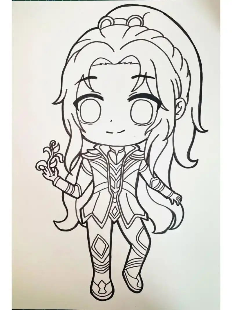 动漫人物唐三 马克笔动漫人物斗罗大陆 	 左手的锤子保护右手的草.