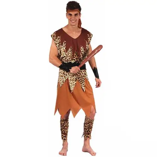 野人套装美猴王妖精cos成人男女土著人印第安印第安豹纹演出衣服