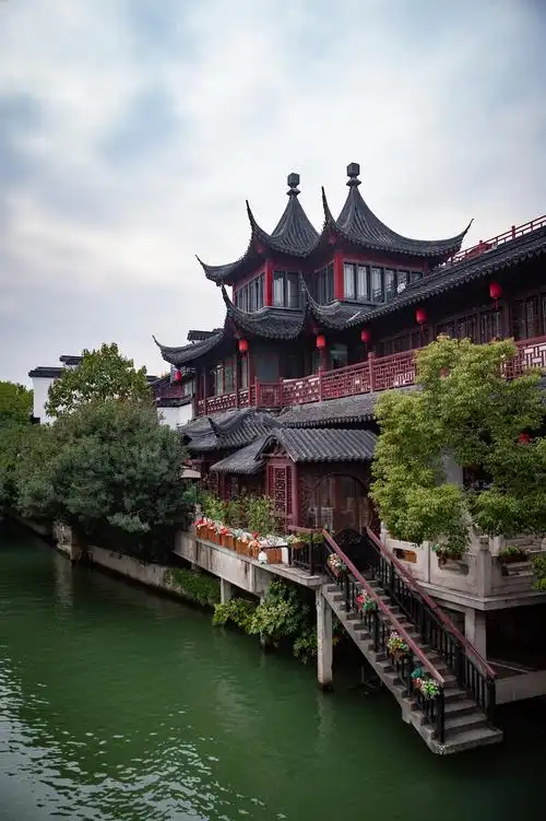 南京夫子庙夕阳下的秦淮河畔最美金陵