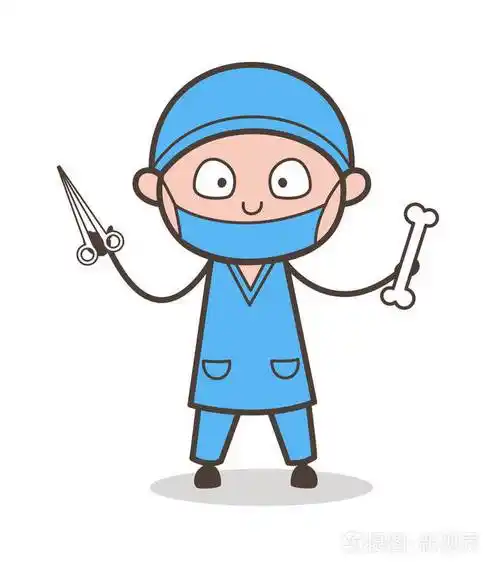 卡通剪刀与骨矢量的整形外科医生