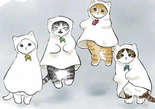 超级可爱的猫咪插画