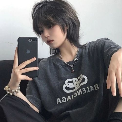 狼尾头假发男中分刘海短发韩版帅气自然蓬松学生修脸自拍头套直播