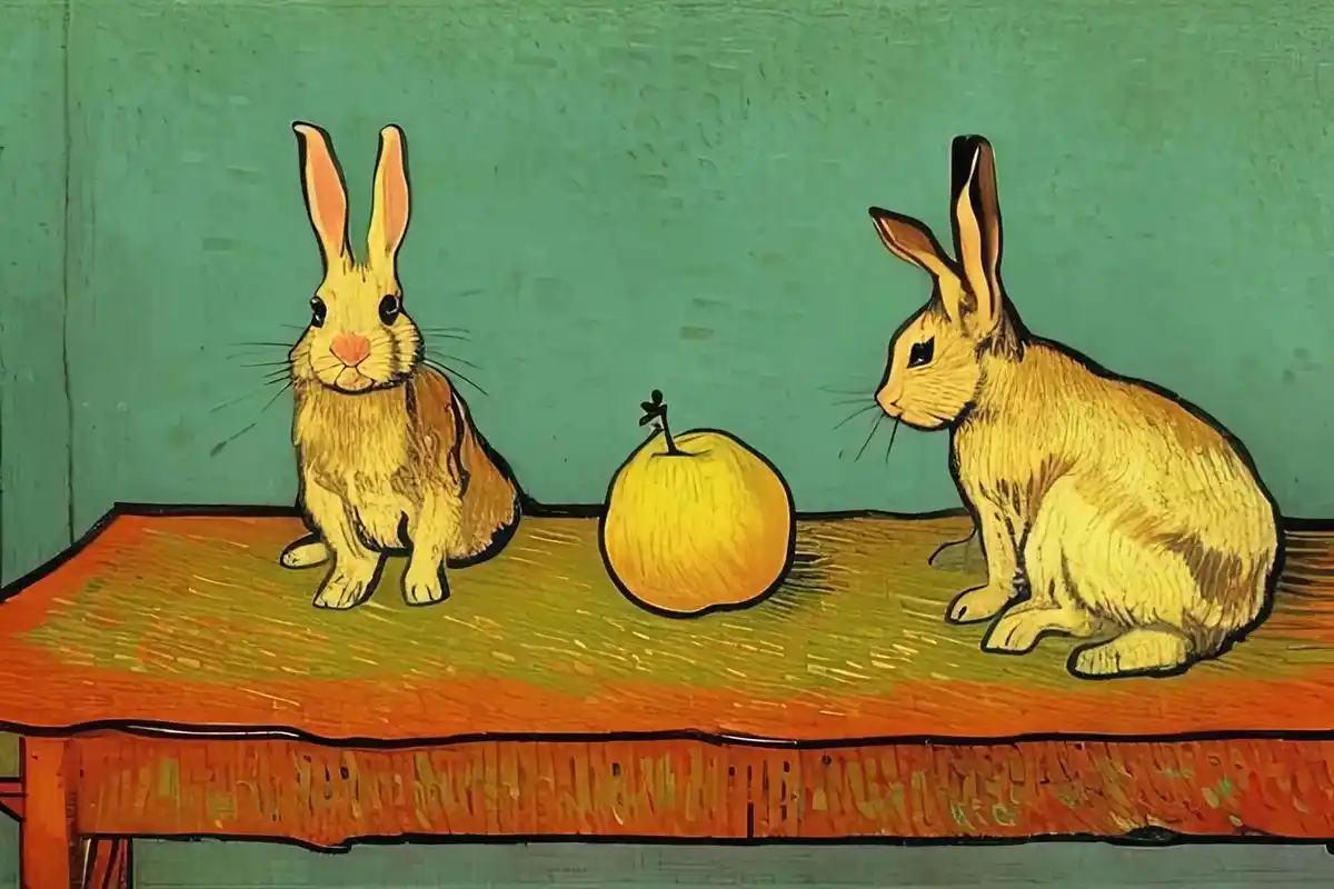 梵高兔,塞尚兔,达芬奇兔,马蒂斯兔.#油画 #手绘 #治愈画 - 抖音