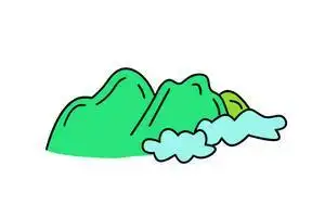 山的简笔画彩色
