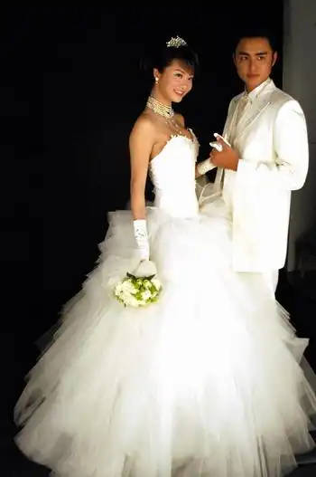 赵虹乔与明道的婚纱照