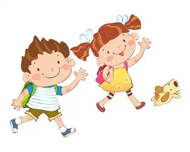 卡通男孩女孩学生设计素材元素