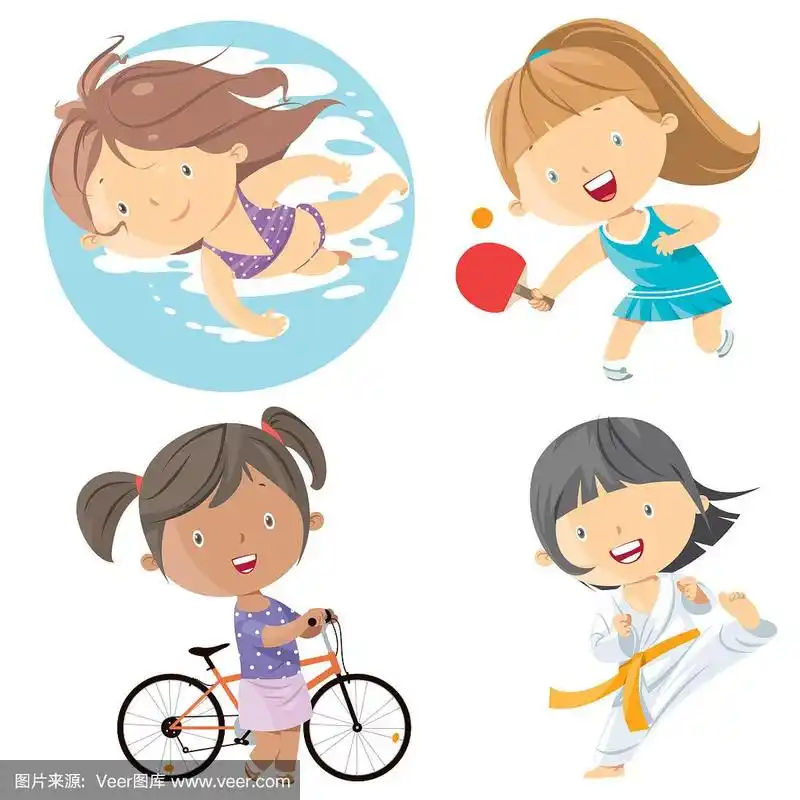 儿童,运动,卡通,柔道,可爱的